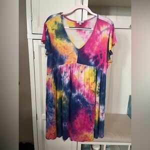 Tie-Dye V-Neck Women's dress